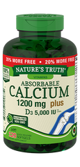 Nature's Truth Absorbable Calcium + Vitamin D Softgels, 1200mg + 5000iu, 120 Count