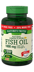 Nature's Truth Natural Lemon Flavor Fish Oil Quick Release Softgels, 1000mg, 125 Count