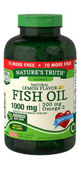 Nature's Truth Natural Lemon Flavor Fish Oil Quick Release Softgels, 1000mg, 250 Count