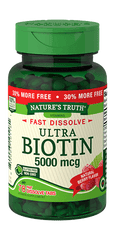 Nature's Truth Ultra Biotin Fast Dissolve Tablets, 5000mcg, 78 Count