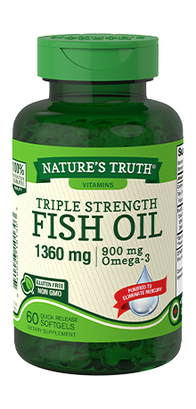 Nature's Truth Triple Strength Fish Oil Quick Release Softgels, 1360mg, 60 Count