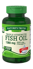 Nature's Truth Triple Strength Fish Oil Quick Release Softgels, 1360mg, 60 Count