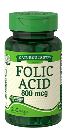 Nature's Truth Folic Acid Tablets, 800mcg, 250 count