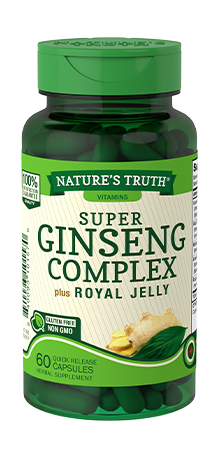 Nature's Truth Super Ginseng Complex plus Royal Jelly Quick Release Capsules, 800mg, 60 Count