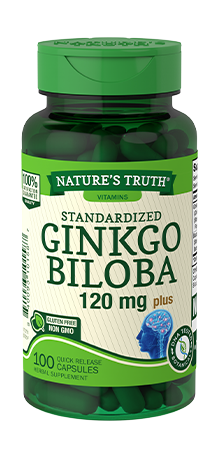 Nature's Truth Standardized Extract Ginkgo Biloba Quick Release Capsules, 120mg, 100 Count