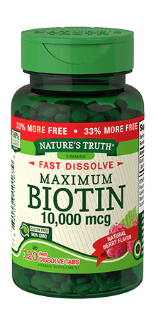 Nature's Truth Maximum Biotin Fast Dissolve Tablets, 10,000mcg, 120 Count
