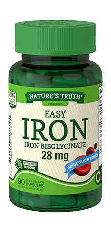 Nature's Truth Easy Iron Bisglycinate Quick Release Capsules, 28mg, 90 Count