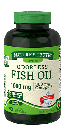Nature's Truth Odorless Fish Oil Softgels, 1000mg, 200 Count