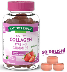 Nature's Truth Beauty Collagen Type 1 & 3 Gummies, 120mg, 60 Count