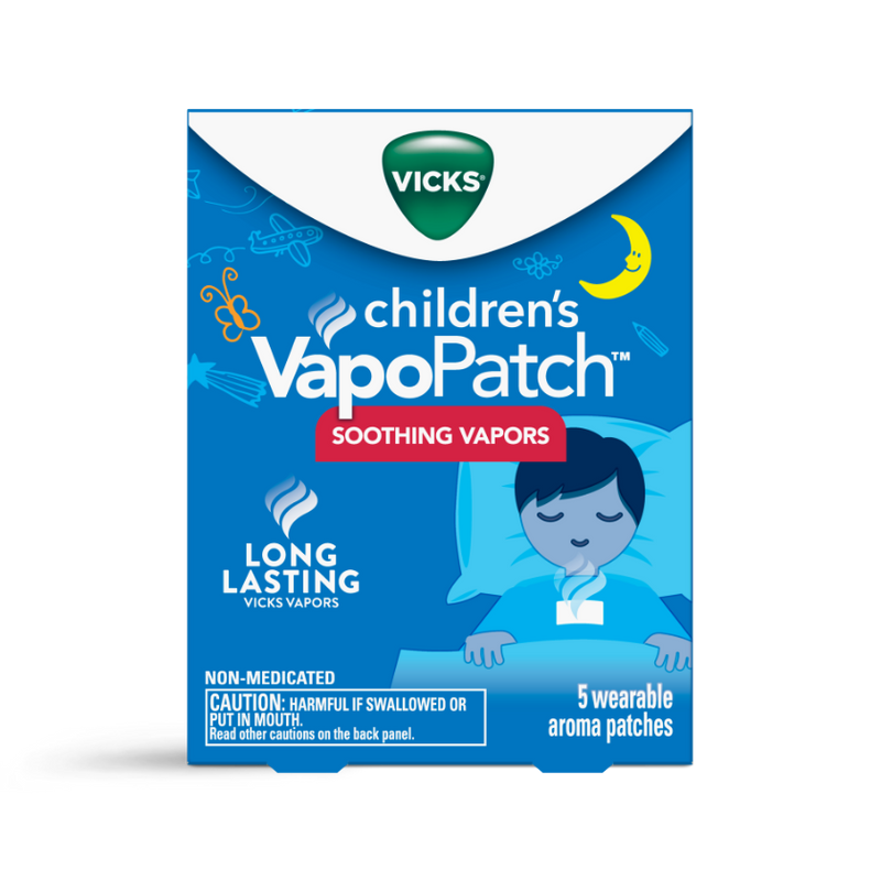 Vicks VapoPatch with Long Lasting Soothing Vicks Vapors for Children, 5 Patches