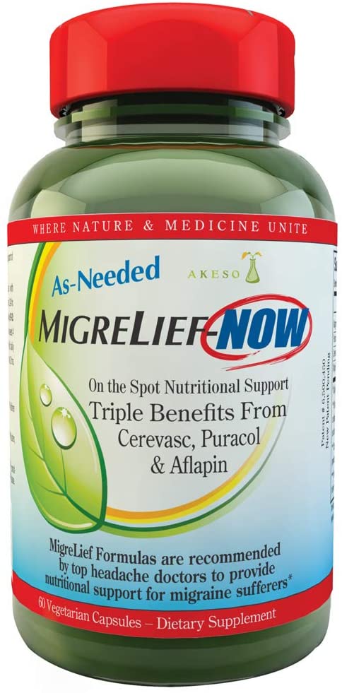 MigreLief-Now for Migraine and Headache Sufferers, 60 Vegetarian Capsules