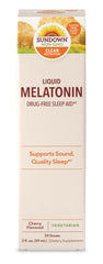 Sundown Liquid Melatonin 1 mg, Cherry Flavored - 2 fl oz, 59 doses - Non GMO, Gluten & Dairy Free