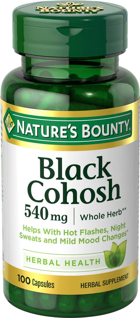 Nature's Bounty Black Cohosh Capsules, Herbal Supplement, 540 Mg, 100 Count