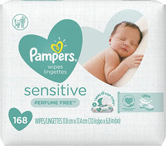 Pampers Sensitive, Water Based Baby Wipes, 168 Count*