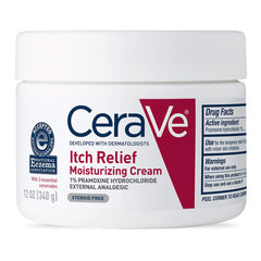 CeraVe Itch Relief Moisturizing Cream, Steroid Free, 12 oz