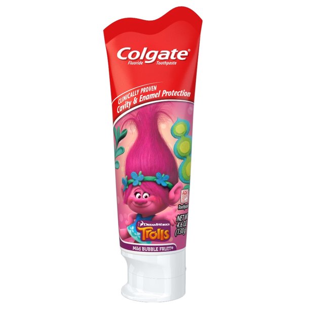 Colgate Kids Toothpaste with Anticavity Fluoride, Trolls, Mild Bubble Fruit Flavor, 4.6 ounces