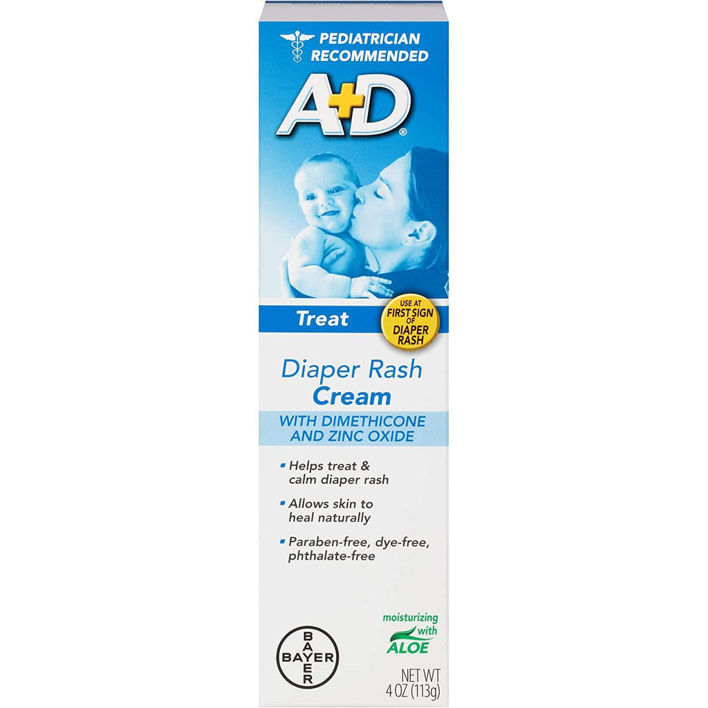 A+D Diaper Rash Cream, Zinc Oxide Cream, 4 oz (113 g)*