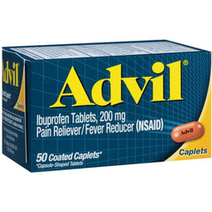 Advil Coated Caplets, Ibuprofen 200mg, 50 Count