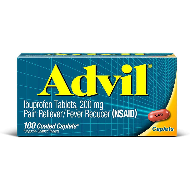 Advil Coated Caplets, Ibuprofen 200mg, 100 Count