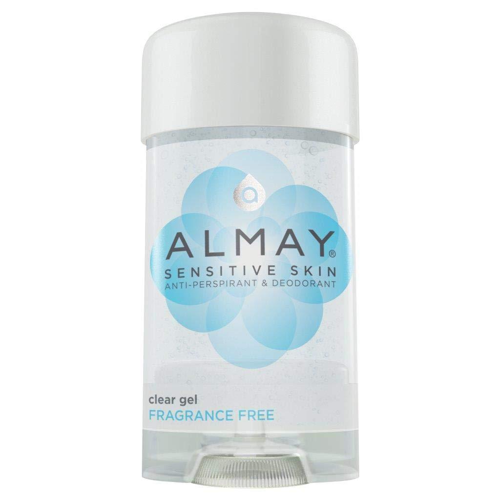 Almay Clear Gel Antiperspirant Deodorant for Women, Hypoallergenic, Dermatologist Tested for Sensitive Skin, Fragrance Free, 2.25 oz