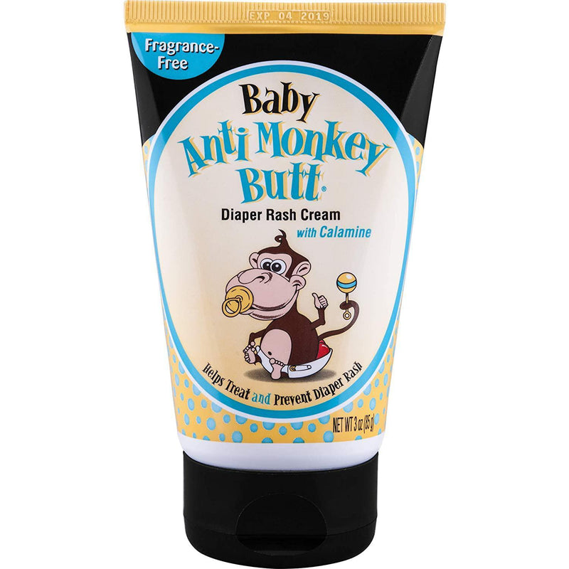 Anti Monkey Butt Baby Diaper Rash Cream, Zinc Oxide Cream with Calamine, 3 oz