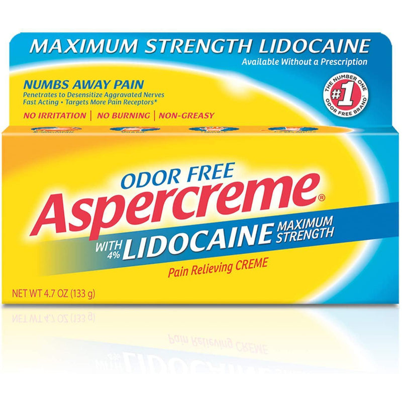 Aspercreme with Lidocaine Maximum Strength Pain Relief Cream, 4.7 oz.