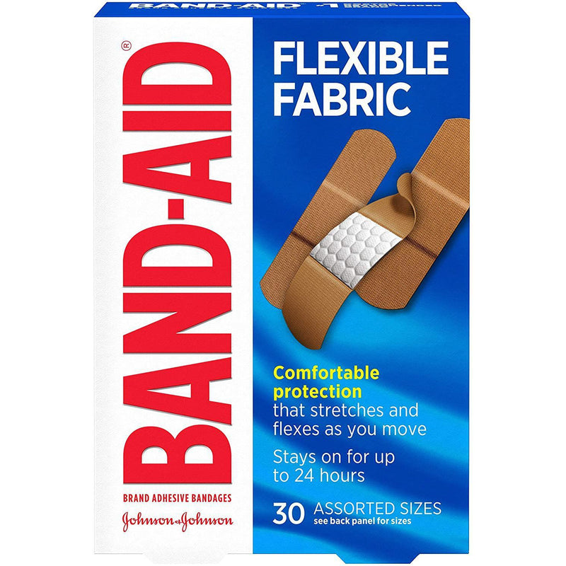 Band-Aid Brand Flexible Fabric Adhesive Bandages, Assorted Sizes, 30 ct