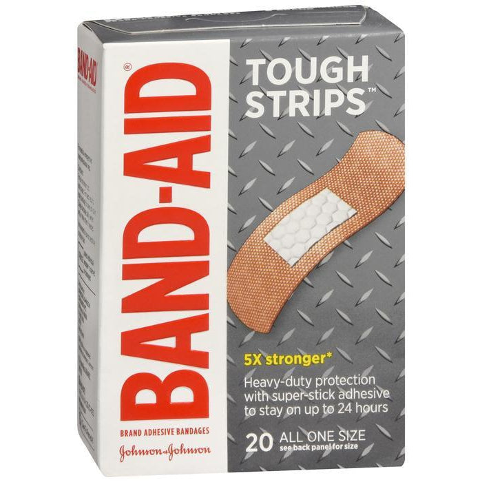 Band-Aid Brand Tough Strips Adhesive Bandages, 1" x 1 3/4", 20 Count