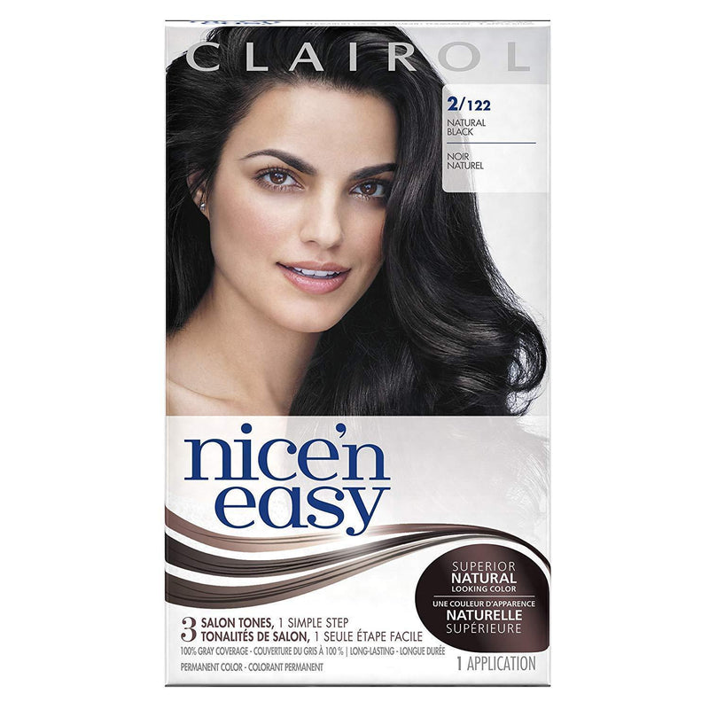 Clairol Nice 'n Easy Permanent Color, 2/122 Natural Black, 1 COUNT
