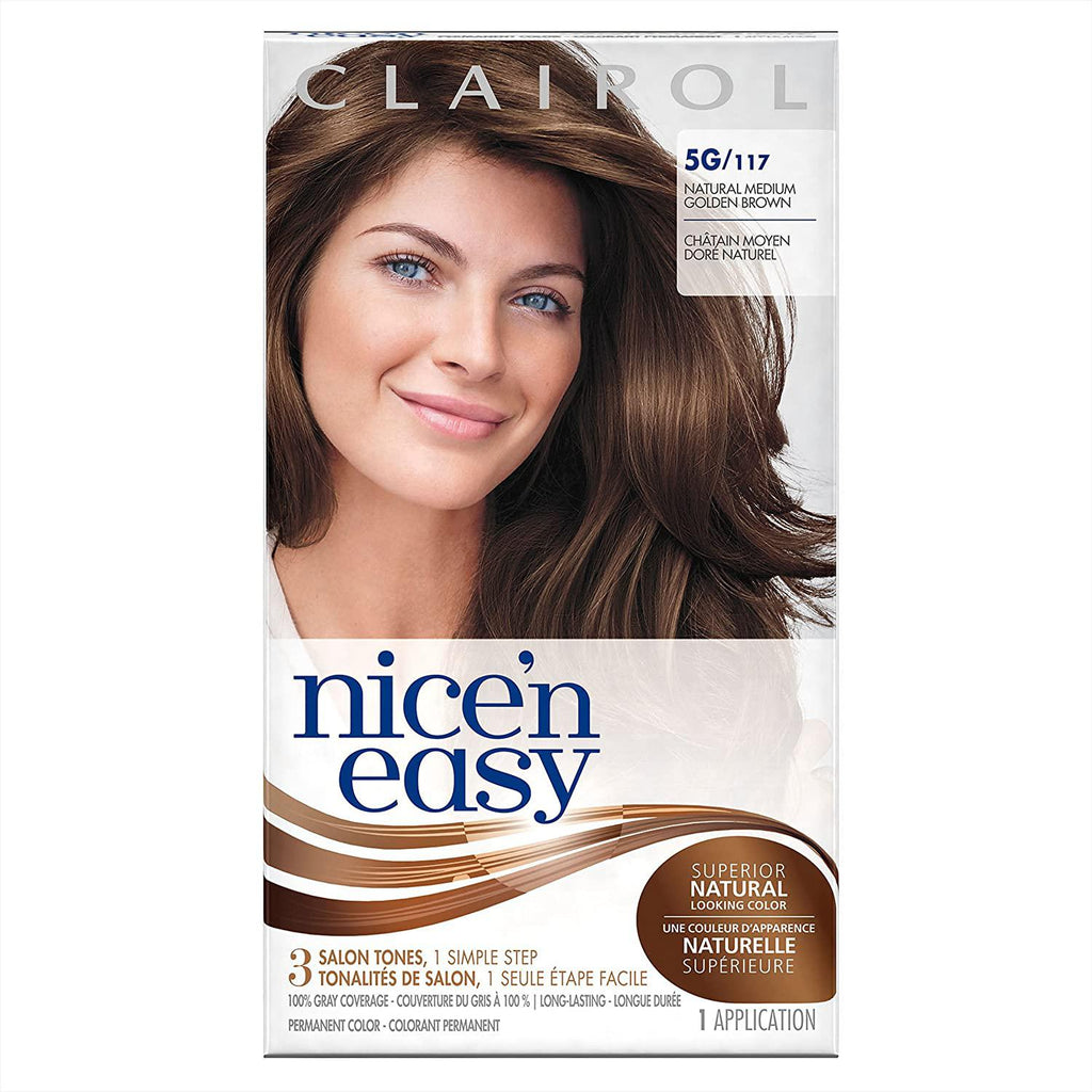 Clairol Nice'n Easy Permanent Hair Color, 5G Medium Golden Brown, 1 COUNT