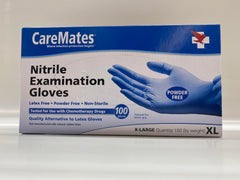 CareMates Nitrile Examination Gloves XL, 100 Gloves, 1 Box