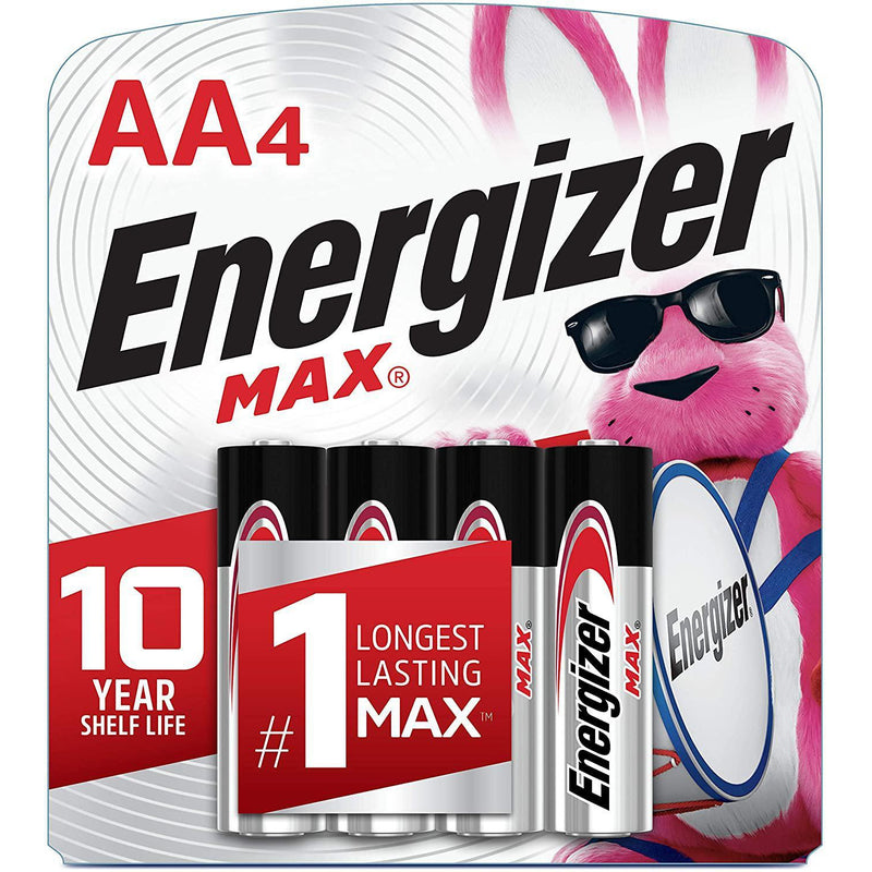 Energizer AA Batteries, Max Alkaline Batteries, 4 Count