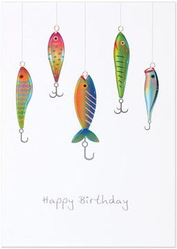 PAPYRUS Happy Birthday - Fish on Hooks
