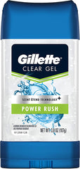 Gillette Anti-Perspirant Deodorant Clear Gel, Power Rush 3.8 oz (2-pack)