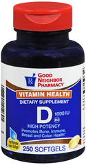 GNP Vitamin D 1000 IU - 250 softgels