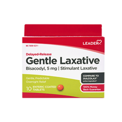 Leader Gentle Laxative, Bisacodyl 5mg - 10 count