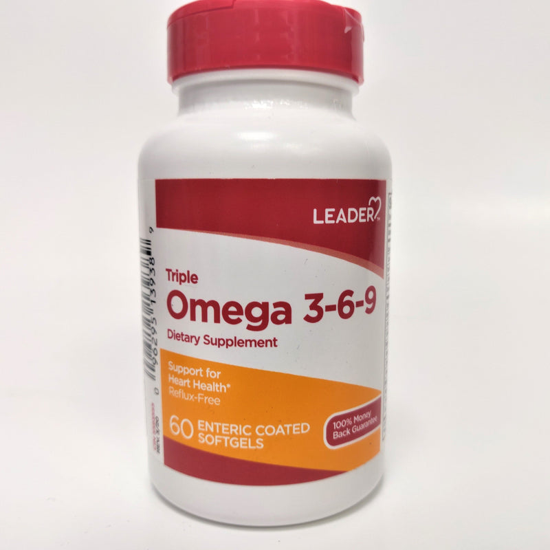 Leader Triple Omega 3-6-9 Supplement - 60 Enteric Coated Softgels