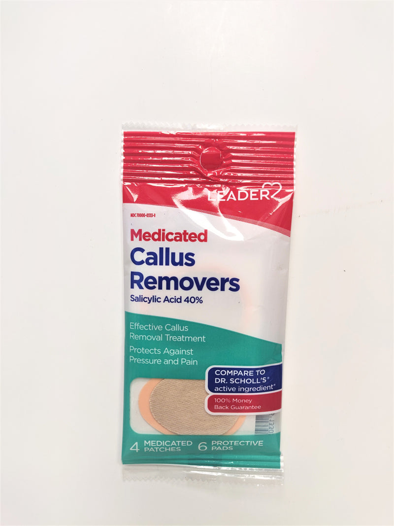 Leader Medicated Callus Removers, Salicylic Acid 40%, 4 Medicated Patches KI#5396528*
