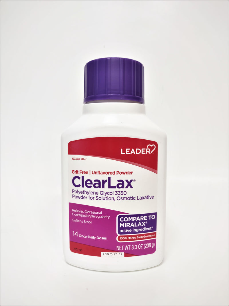 Leader ClearLax Polyethylene Glycol 3350 Powder, Laxative, 8.3 oz - 14 doses