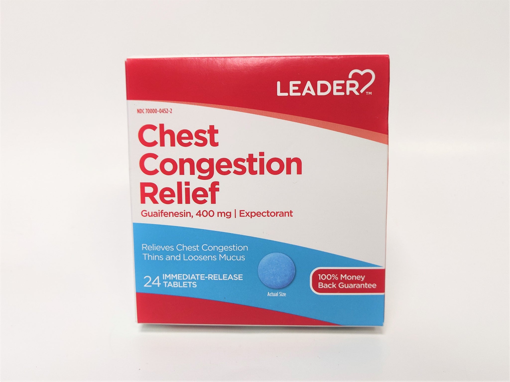 Leader Chest Congestion Relief Guaifenesin 400mg - 24mg Tablets ...