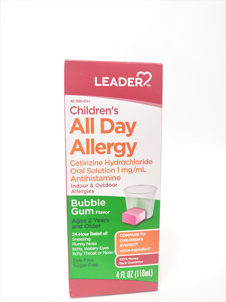 Leader Children's All Day Allergy 4fl oz Bubble Gum Flavor