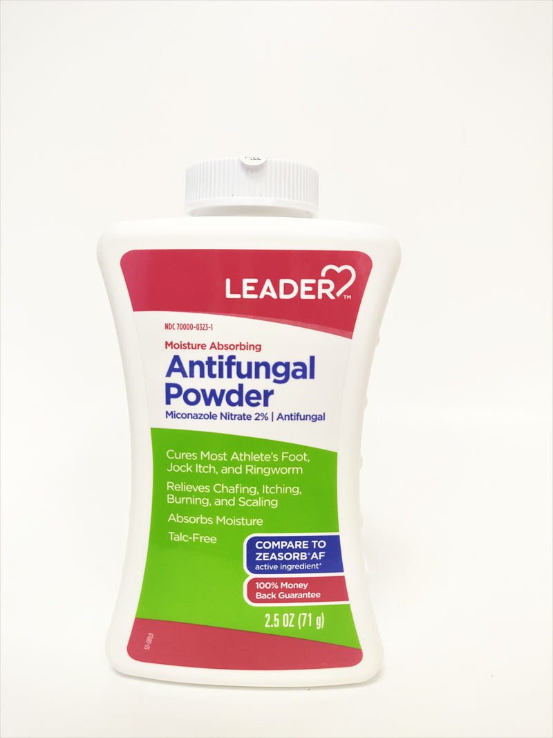 Leader Moisture Absorbing Antifungal Powder, Miconazole Nitrate 2%, 2.5 Ounce KI # 5385398