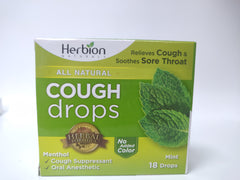 Herbion All Natural Cough Drops Menthol - Mint Flavor - 18 Drops