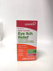Leader Sterile Eye Drops - Eye Itch Relief - Ketotifen Fumarate Opthalmic Solution 0.035% - 0.34 FL OZ