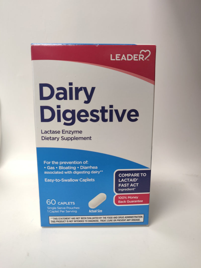 Leader Dairy Digestive Lactase Enzyme Dietary Supplement - 60 caplets