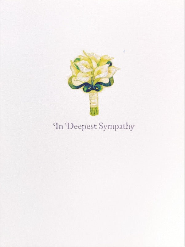 calla lily bouquet in deepest sympathy papyrus card small classic condolences 