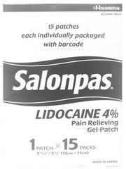 VALUE PACK - Salonpas Lidocaine 4% Pain Relieving Gel Patch 3 15/16