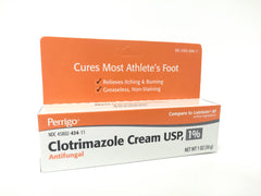 Perrigo Clotrimazole Cream USP 1%, Antifungal - Cures Most Athlete's Foot - 1 oz tube