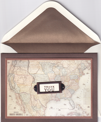 PAPYRUS Thank You - map and plaque with vintage map of North America