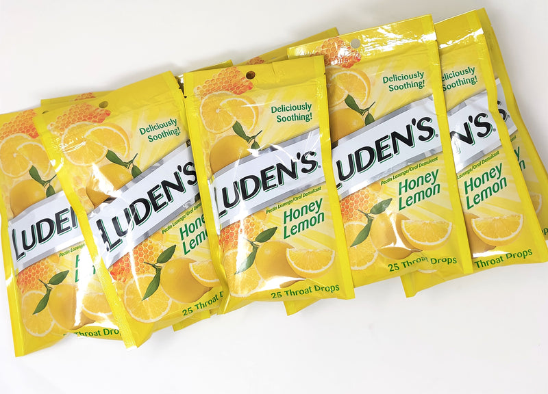 Luden's Honey Lemon Pectin Lozenge Value Pack - 12 Bags of 25 Throat Drops
